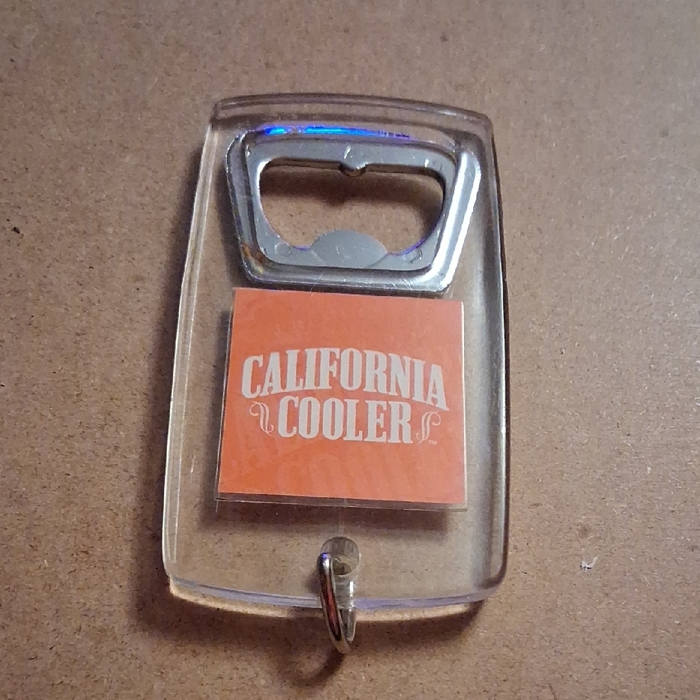 Bottle Opener Keychain - Silver and Orange